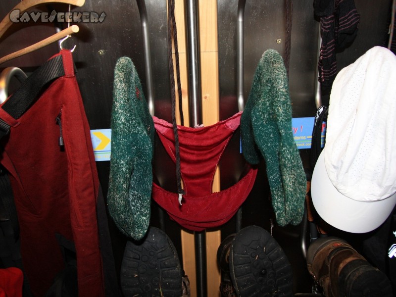 Obstanser Tropfsteinhöhle - Die Unterhose. Erotik am Berg. Mit entzündeten Augen musste noch ein weiteres Exemplar an einem Fenster hängend erblickt werden. Der Fotoapperat fiel vor Schreck aus der Hand.