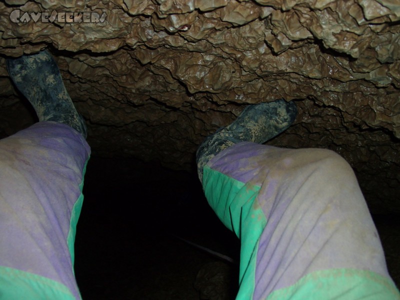 Bauschutthöhle: Aufstieg ohne Aufseilomat ist weitgehend möglich - nur vereinzelt muss auf den Aufseilomat zurückgegriffen werden.