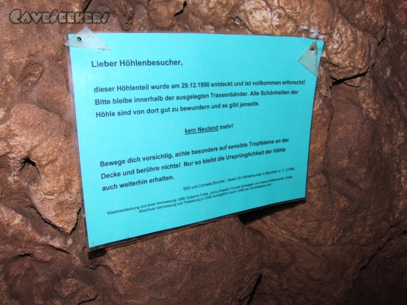 CWB-Höhle: Der Appell