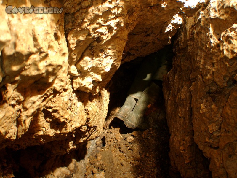 Drachenloch: Lindner von unten.