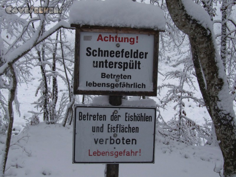 Eiskapelle: Erst auf dem Rückweg genauer gelesen, diesmal ist nix passiert.