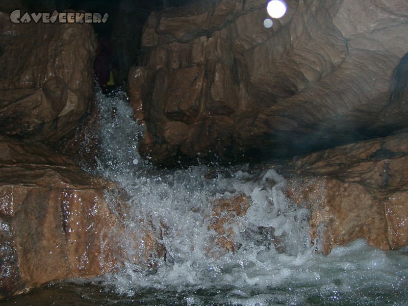 Falkensteiner Höhle: Das letzte Bild vor dem Ausfall des Fotoapperates. Im weiteren Verlauf hätten noch extrem spektakuläre Bilder gemacht werden können. Diese werden beim nächsten mal nachgeholt.