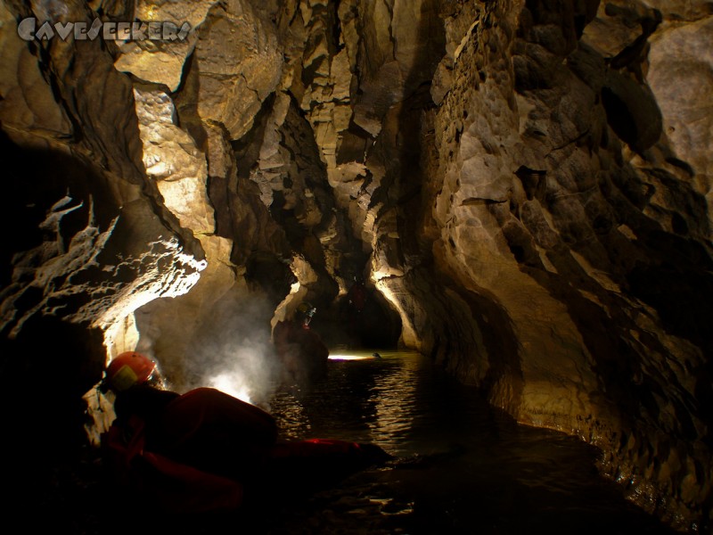 Falkensteiner Höhle: Und mit einem stark schwitzenden Herrn Arendt.