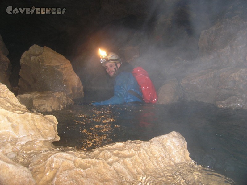 Falkensteiner Höhle: Herr Kreil im Glück.