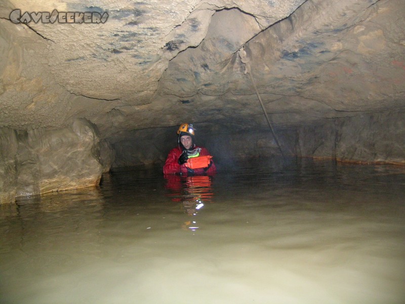 Falkensteiner Höhle: Zweiter Siphon von der anderen Seite.