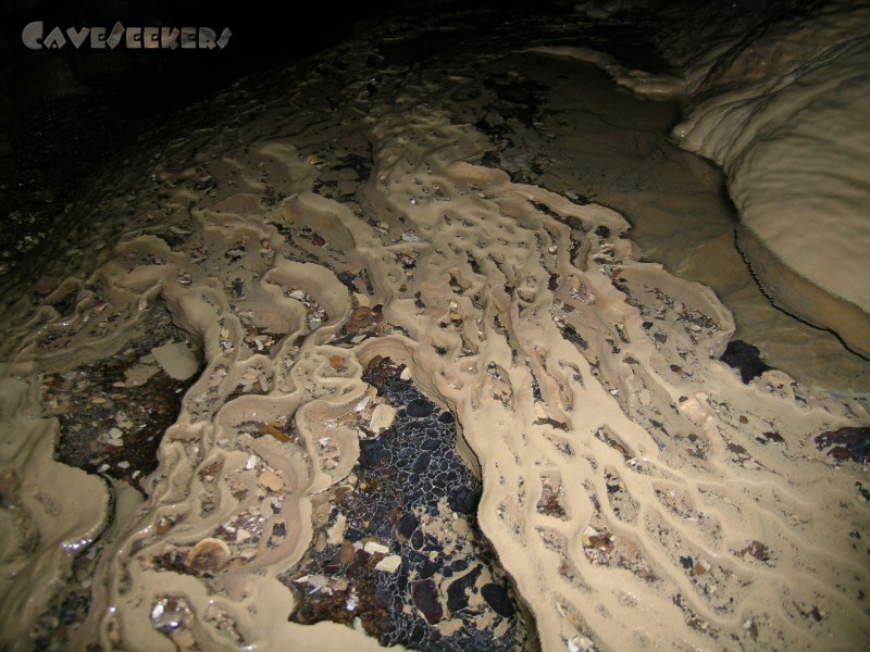 Falkensteiner Höhle: Noch mehr krasse Sinterbeckchen.