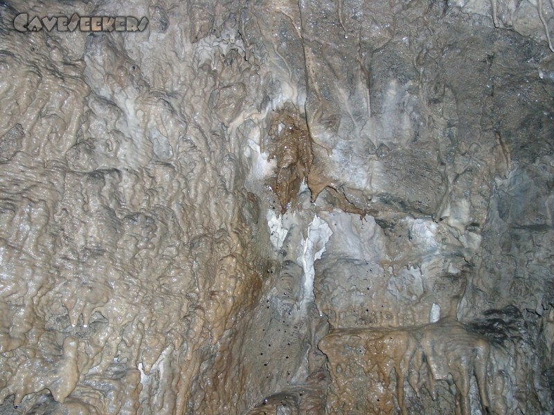 Frickenhöhle: Aktiver Sinter.