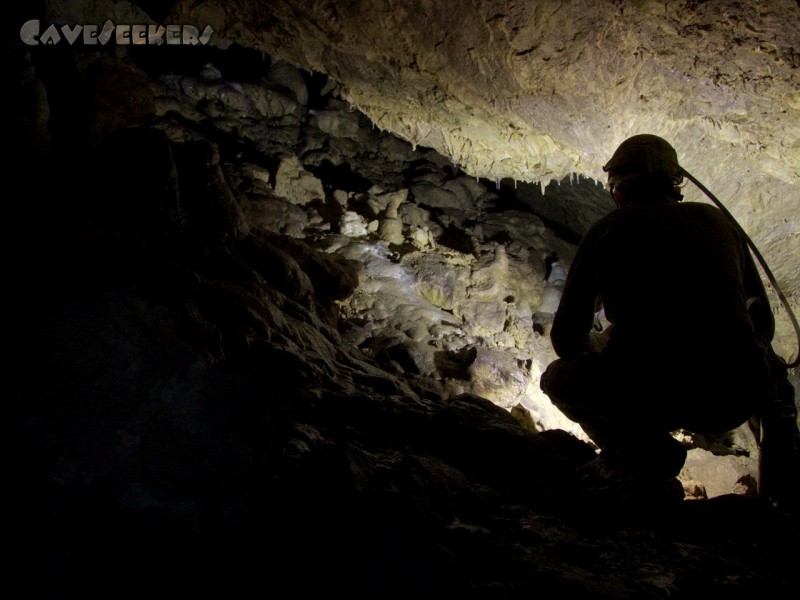 Geißberghöhle: Herr X hinterleuchtet