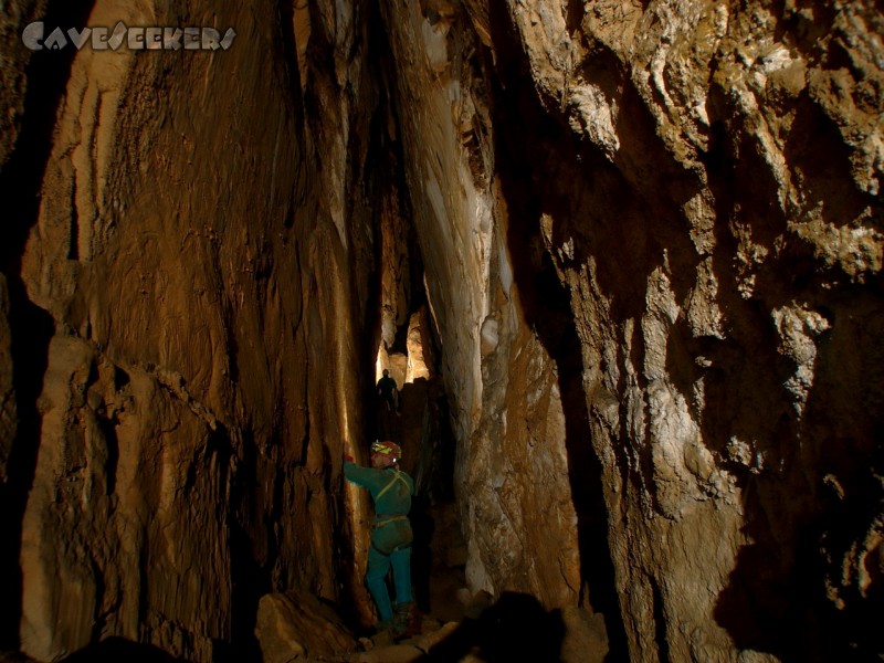 Grotte St-Barbe: Der zweite grosse Spalt.