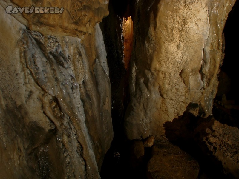Grotte St-Barbe: Spaltensinter.