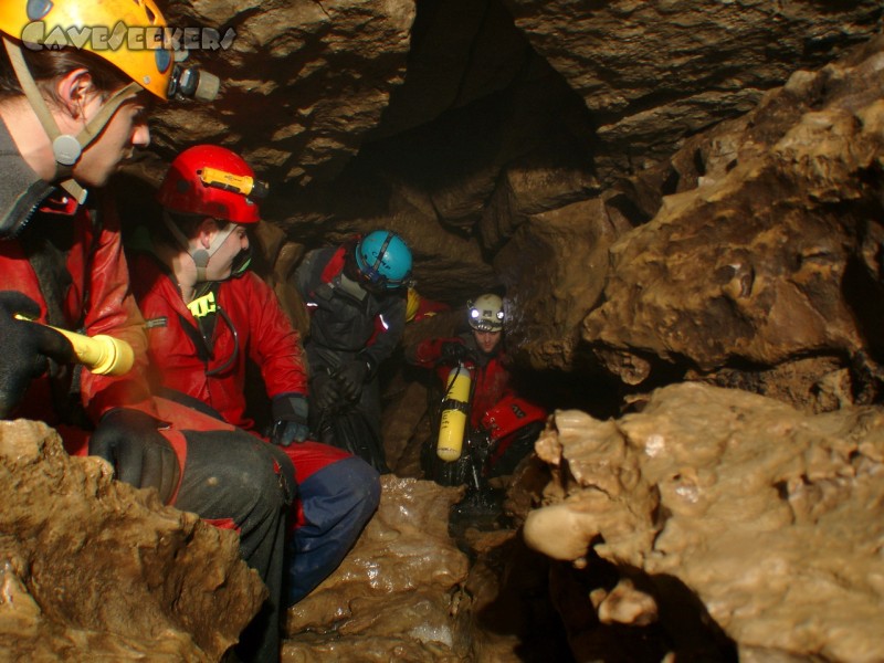 Heinzengrabenhöhle: Kurze Pause.