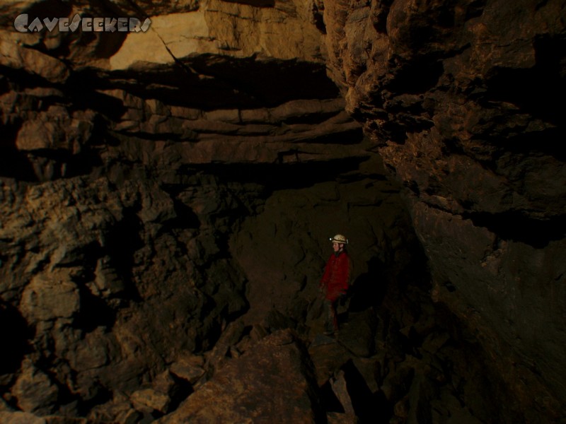 Heinzengrabenhöhle: Dann tut sich mal eine Halle größeren Ausmaßes auf.