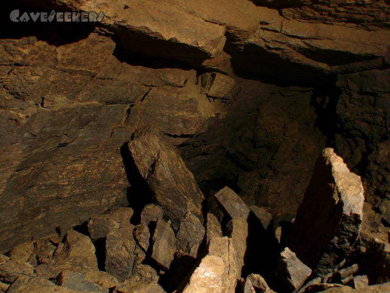 Heinzengrabenhöhle: Selbe Halle, Andere Blickrichtung.