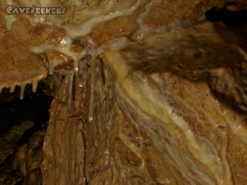 Klufthöhle A: Die ersten Makkaronis.