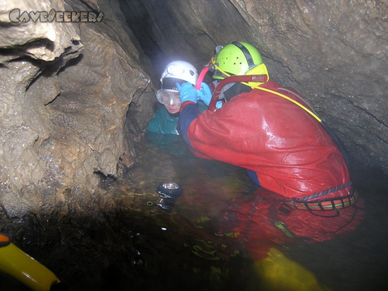 Kühlloch: Am Siphon.