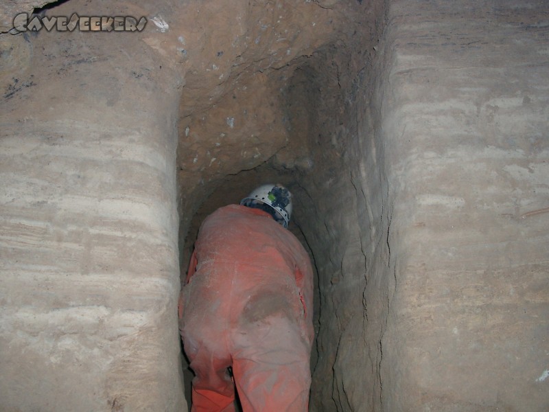 Randdesacker Erdfall: Der Suchstollen während der Erweiterung.