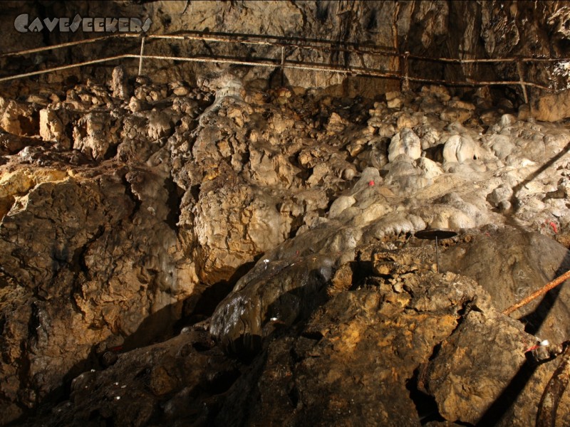 Rosenmüllerhöhle: Höhlenmitte. Von Geländer umstanden.