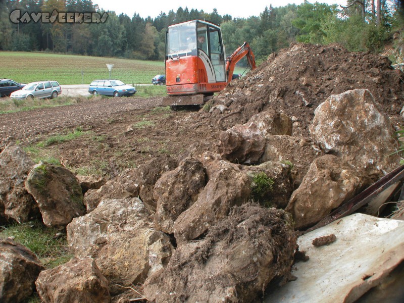 Rostnagelhöhle: Steintransport.