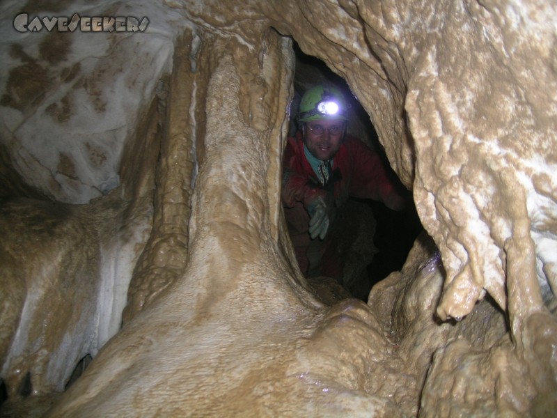 Schlüssellochhöhle: Der Durchschlupf.