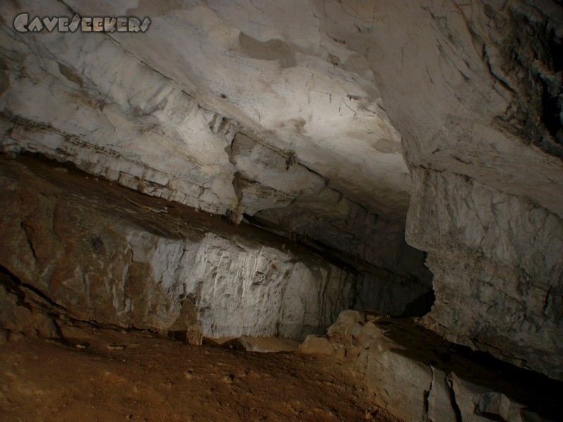 Skednena Jama: Großprofil. Vielleicht 15 Meter hoch.