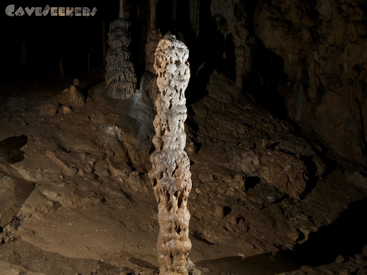Slouposkě Jeskyně: Hier scheint noch ein wenig Leben am Tropfstein zu sein.
