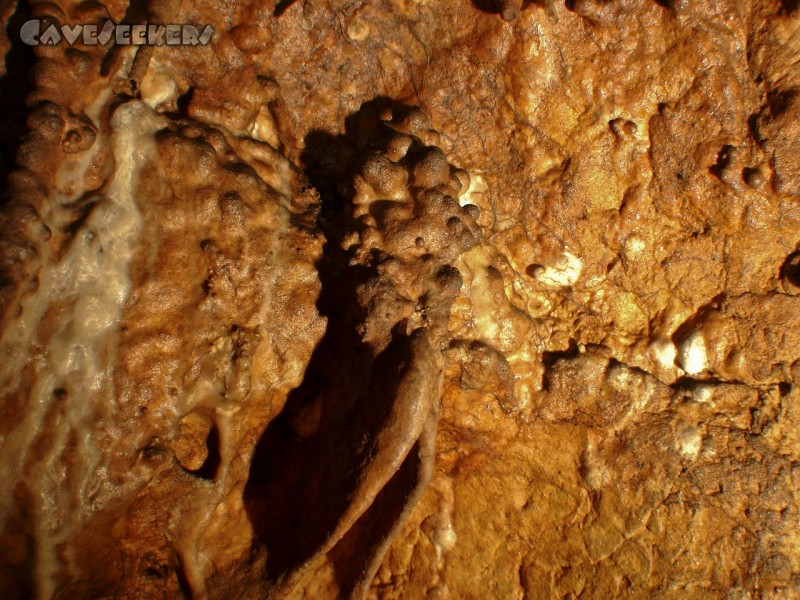 Wassergrotte: Ausblühungen.